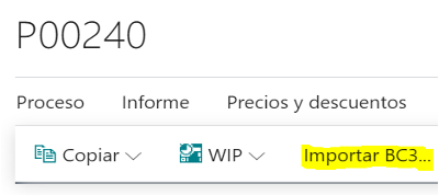 Solución ficheros BC3 en Business Central